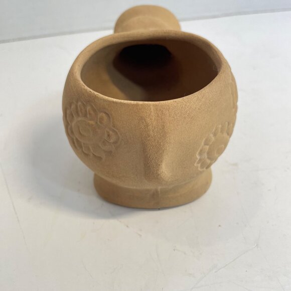 Vintage Ceramic Hippy Hippo Planter with Floral Embossed Design - Picture 5 of 13